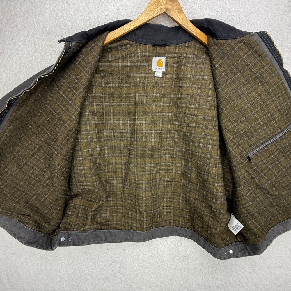 Carhartt Detroit Jacket Blanket Lined Mens 4XL J97 GVL Gravel Gray NWT NOS - Picture 3 of 12